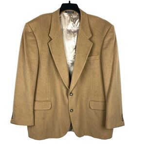 WARREN SCOTT Camel Hair Blend Mens 48R Tan Single-Vent Blazer Jacket Yugoslavia